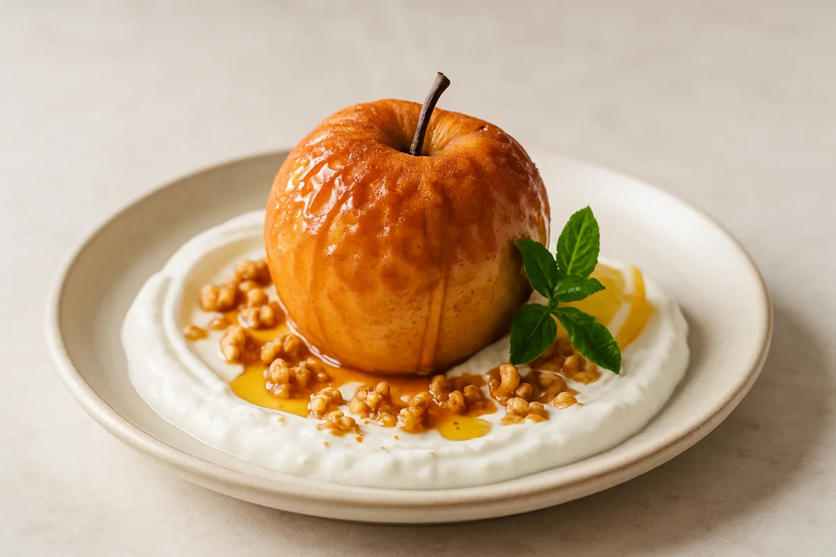 Baked Cinnamon Apples with Walnut Yogurt