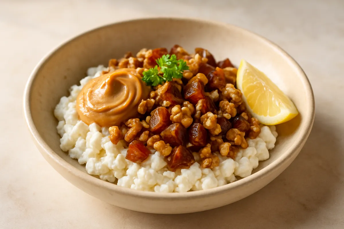 Cottage Cheese, Date & Walnut Recovery Bowl