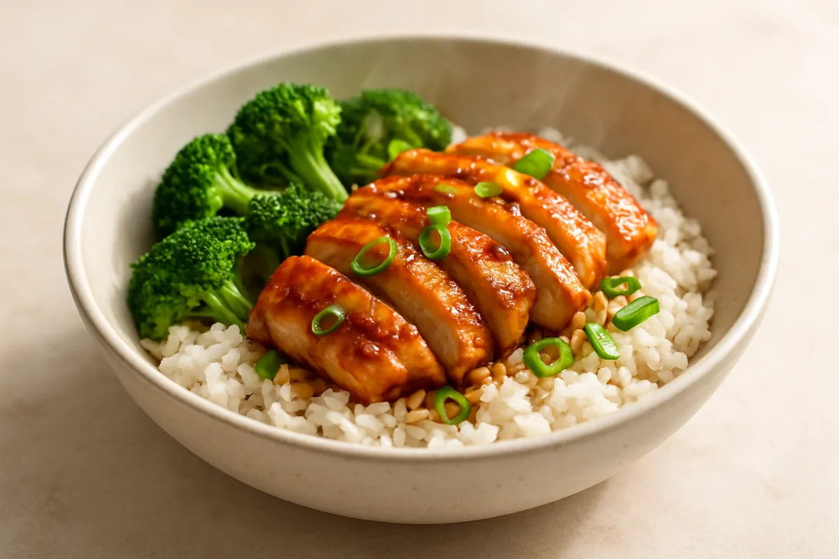 Ginger-Garlic Chicken & Spring Onion Rice Bowl