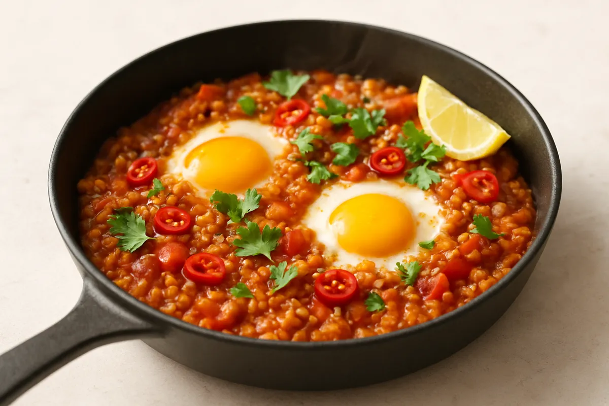 Cumin Lentil & Egg Lunch Skillet
