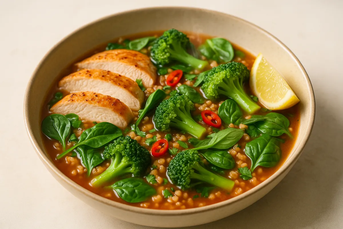 Chicken, Bulgur & Broccoli Broth Bowl