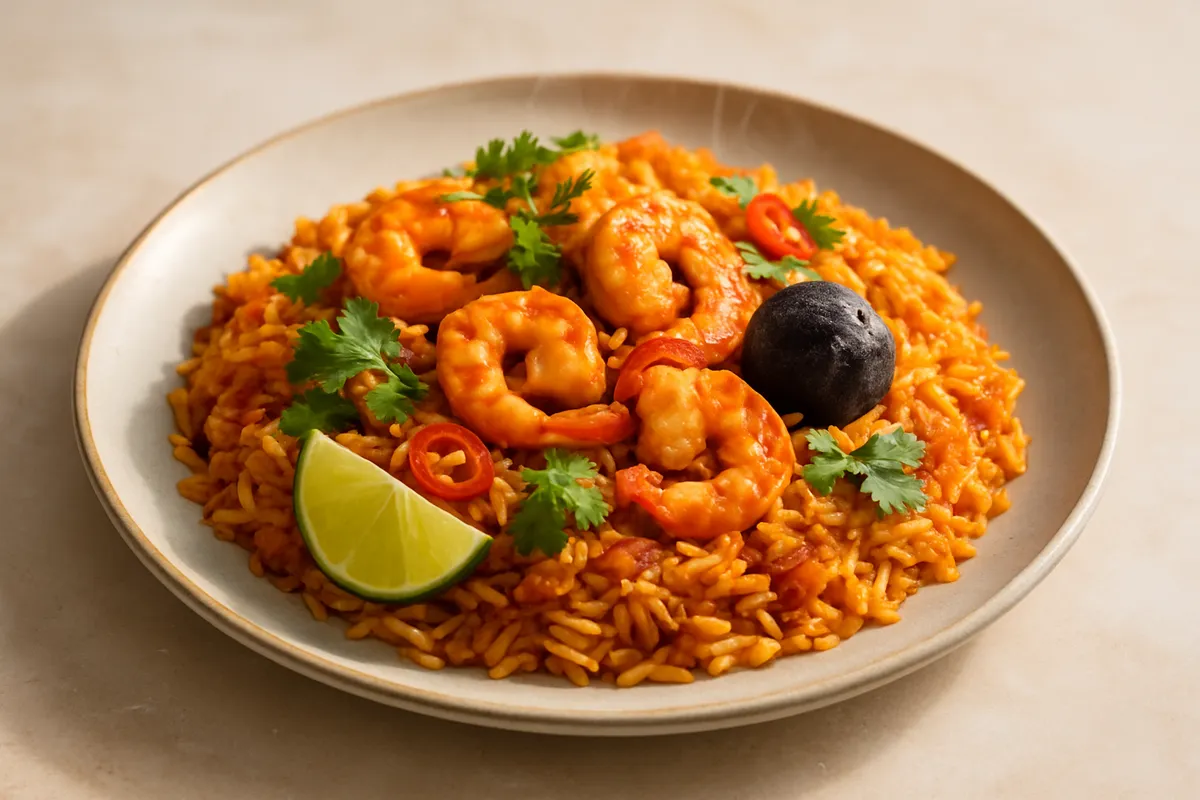 Prawn Machboos Rice Plate with Dried Lime