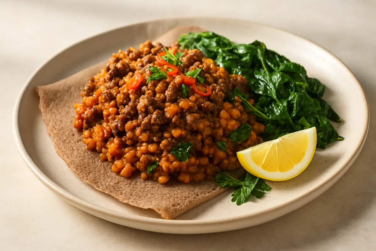 Berbere Beef, Lentil & Injera Plate