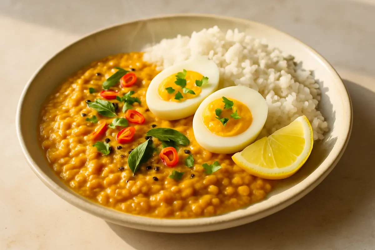 Sri Lankan Coconut Dhal with Egg & Rice
